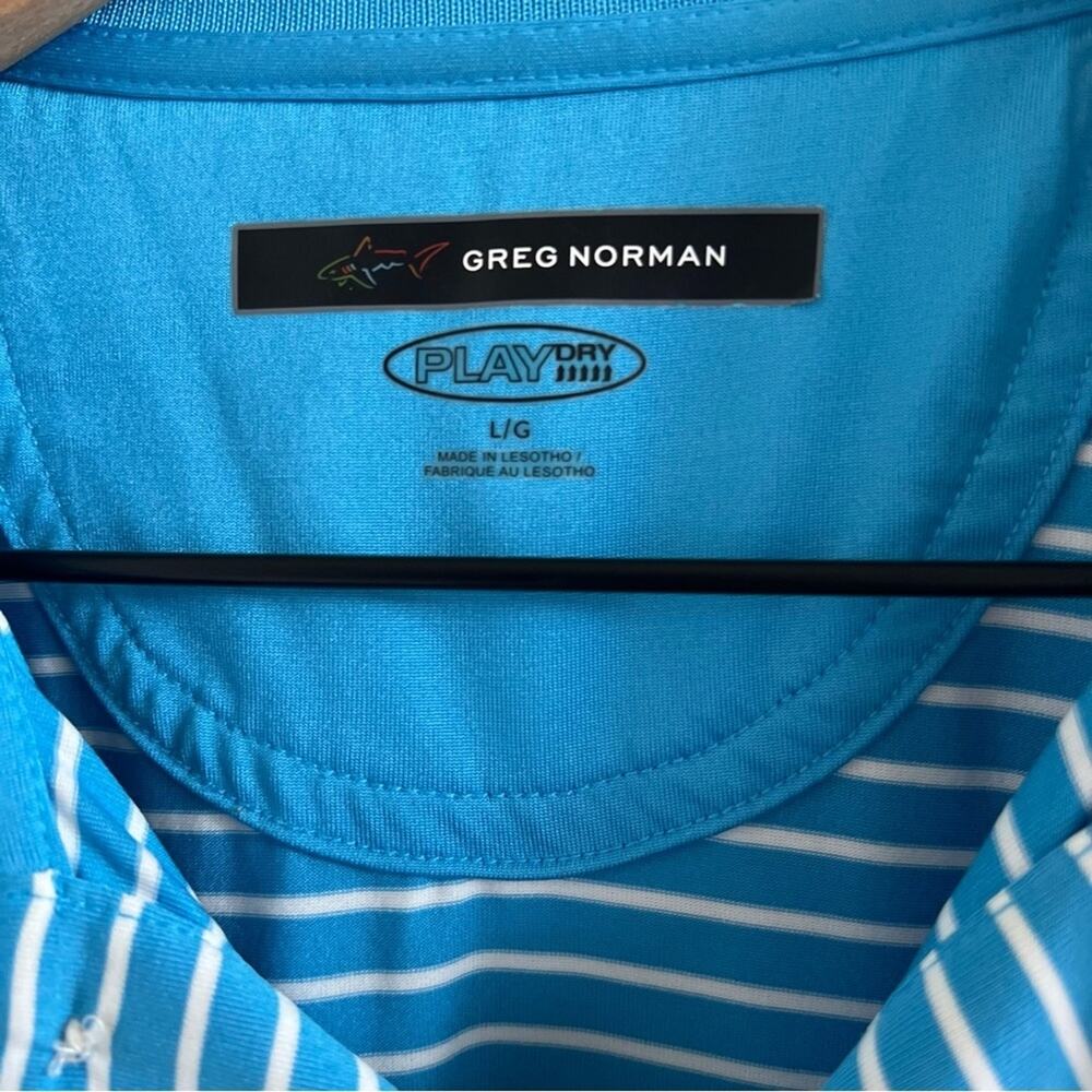 Greg Norman Play Dry Men's Striped Golf Polo Shirt Large - Picture 4 of 6